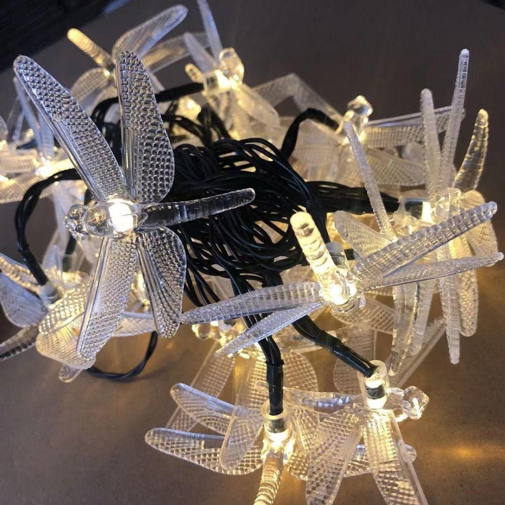 Garden Decoration Outdoor 20 LED Dragonfly String Lights Fairy Light Solar Lamp Garlands Light
