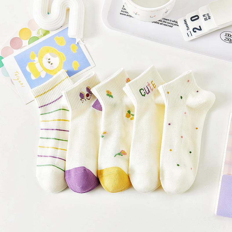 10 Pairs of Female Summer Thin Lovely Trend All Build Sports College Wind Breathable Short Tube Socks