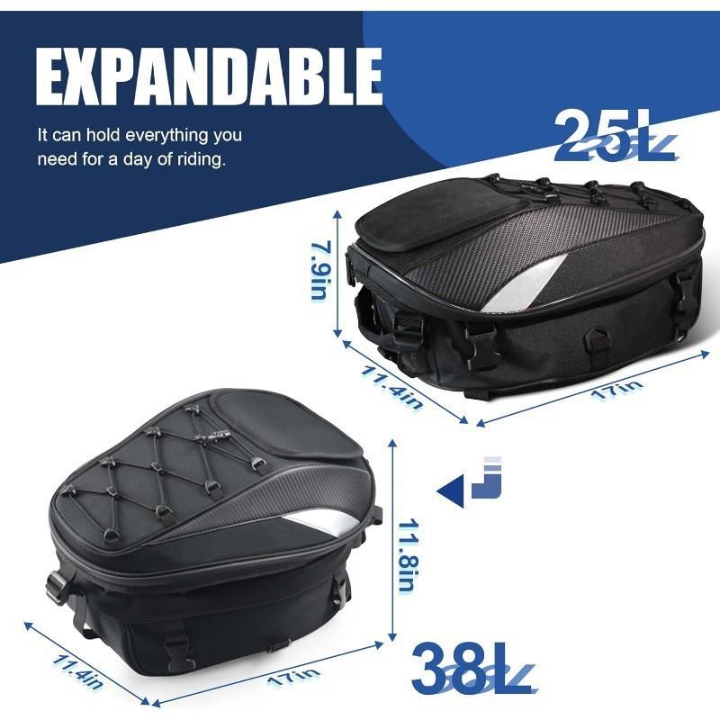 Oxford Cloth Motorcycle Rear Seat Bag With Large Capacity For Outdoor Travel And Riding Gear