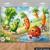 2D Cartoon Vegetables Backdrop Photography Background