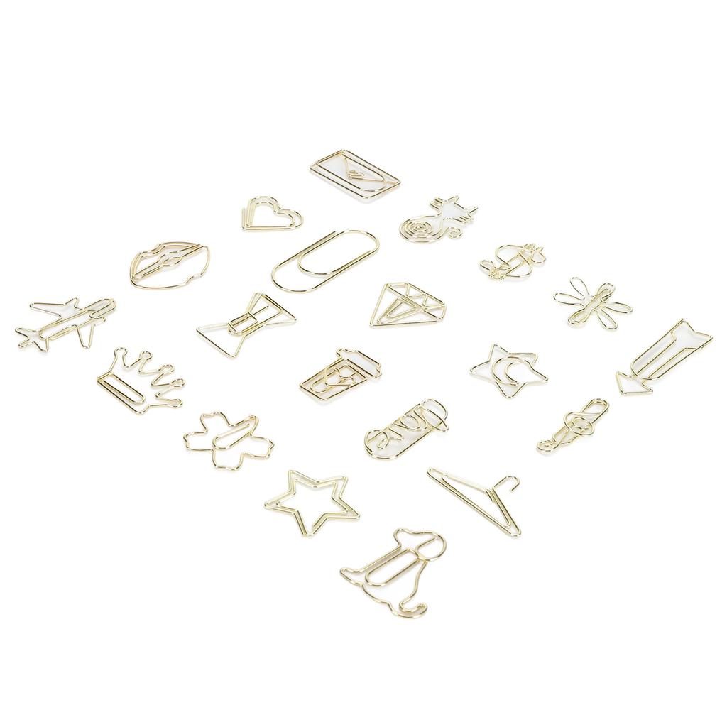 100 τεμ. Χρωματιστά Κλιπ Χαρτιού σε Σχήμα Αποτρέπουν την Ολίσθηση Χαριτωμένα Διακοσμητικά Μεταλλικά Σελιδοδείκτες Κλιπ Χαρτιού για Έγγραφα Scrapb