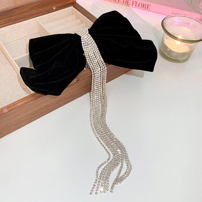 Big Large Satin Bow Ribbon Hair Clip Fashion Elegant Temperament Women Girls Ponytail Clip Ribbon Hair Clips Wedding Hair Accessories Gifts