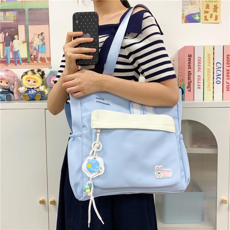 Girls' Summer Lazy Style School Bag - New Student Simple Shoulder Bag 2026