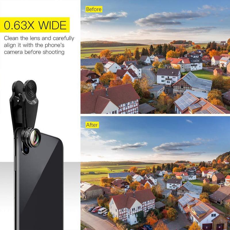 7in1 Phone Lens kit Universal Fisheye Wideangle Macro Portrait Mirror CPL Polarizer Kaleidoscope Mirror Mobile Phone Accessories
