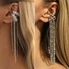 1/2Pcs Fashionably Simple Pearl Long Tassel Ear Cuff Ear Bone Clip Without Ear Hole For Women Fashion Statement Earrings Jewelry