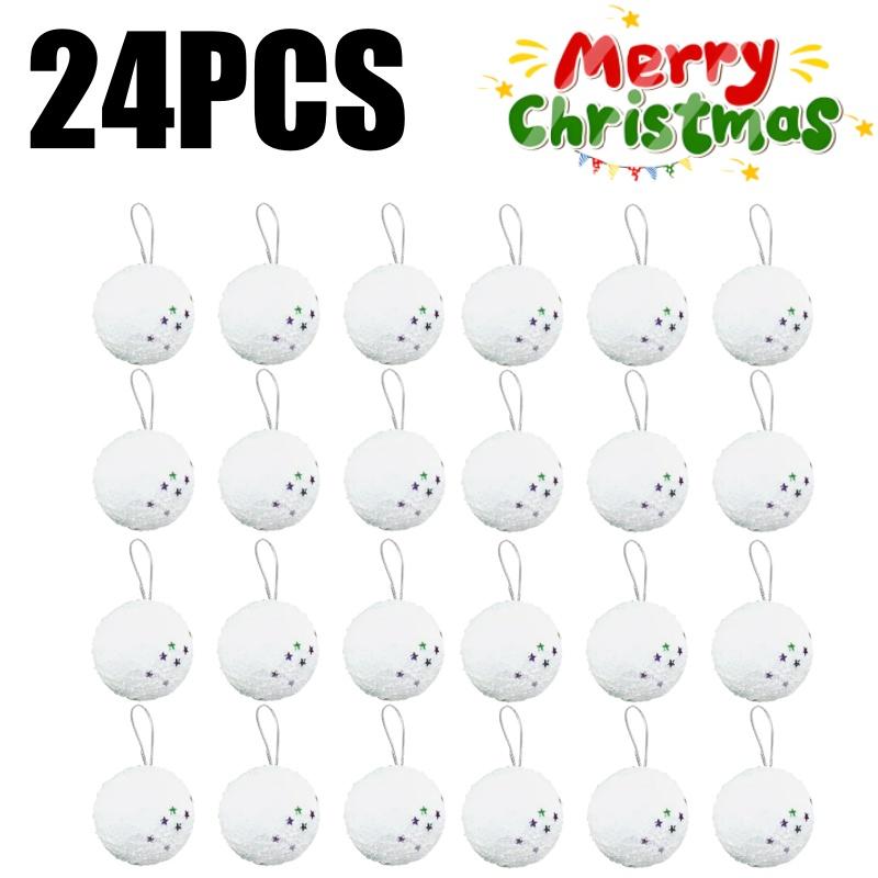 Foam Star Christmas Tree Ornament Shatterproof White Snowball Hanging Decor for Holiday Home Festive Party Decoration