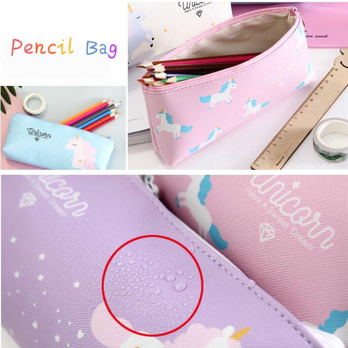 Pattern Pencil Pen Case Student Zipper Pouch Bag 1 pc