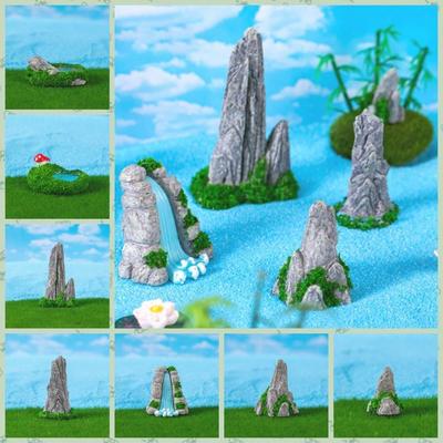 Dekor Mikro-Landschaft Außengarten Mini-Steingarten Ornament Zarte Bergstatue Heimdekoration