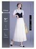Solid Color High-Waisted Mesh Midi Skirt with Elastic Waist and Lurex Drape