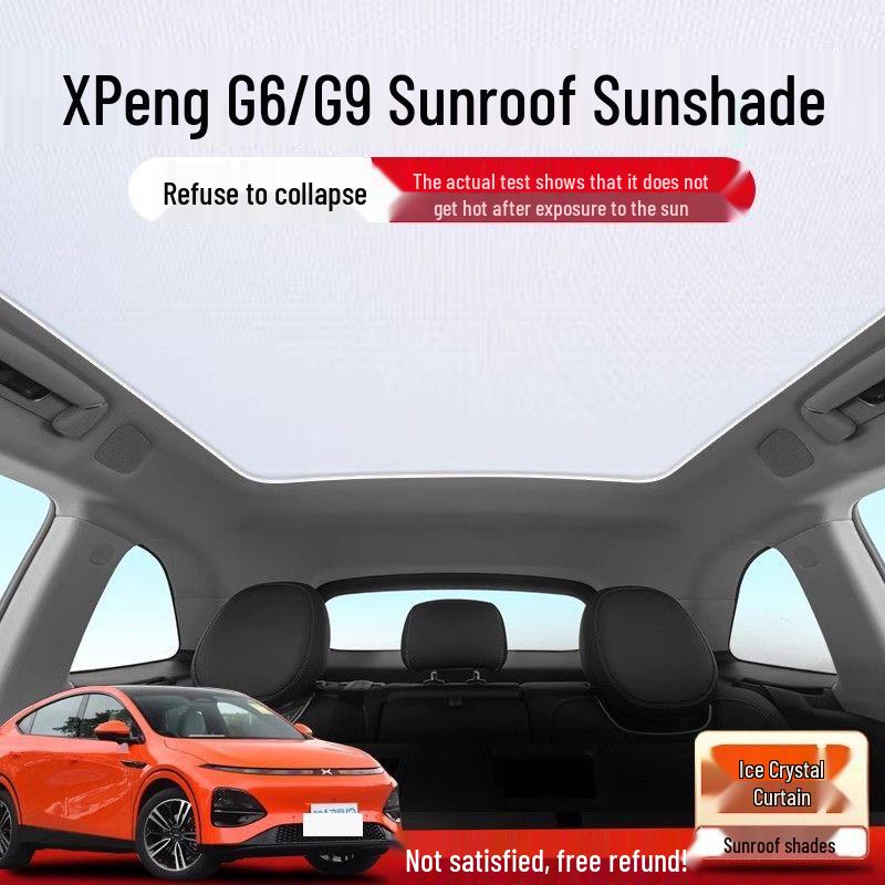 

Xpeng G6/G9 Sunroof Sunshade Curtain – Heat Insulation & Sun Protection Car Accessory Black Ice Crystal with Clips