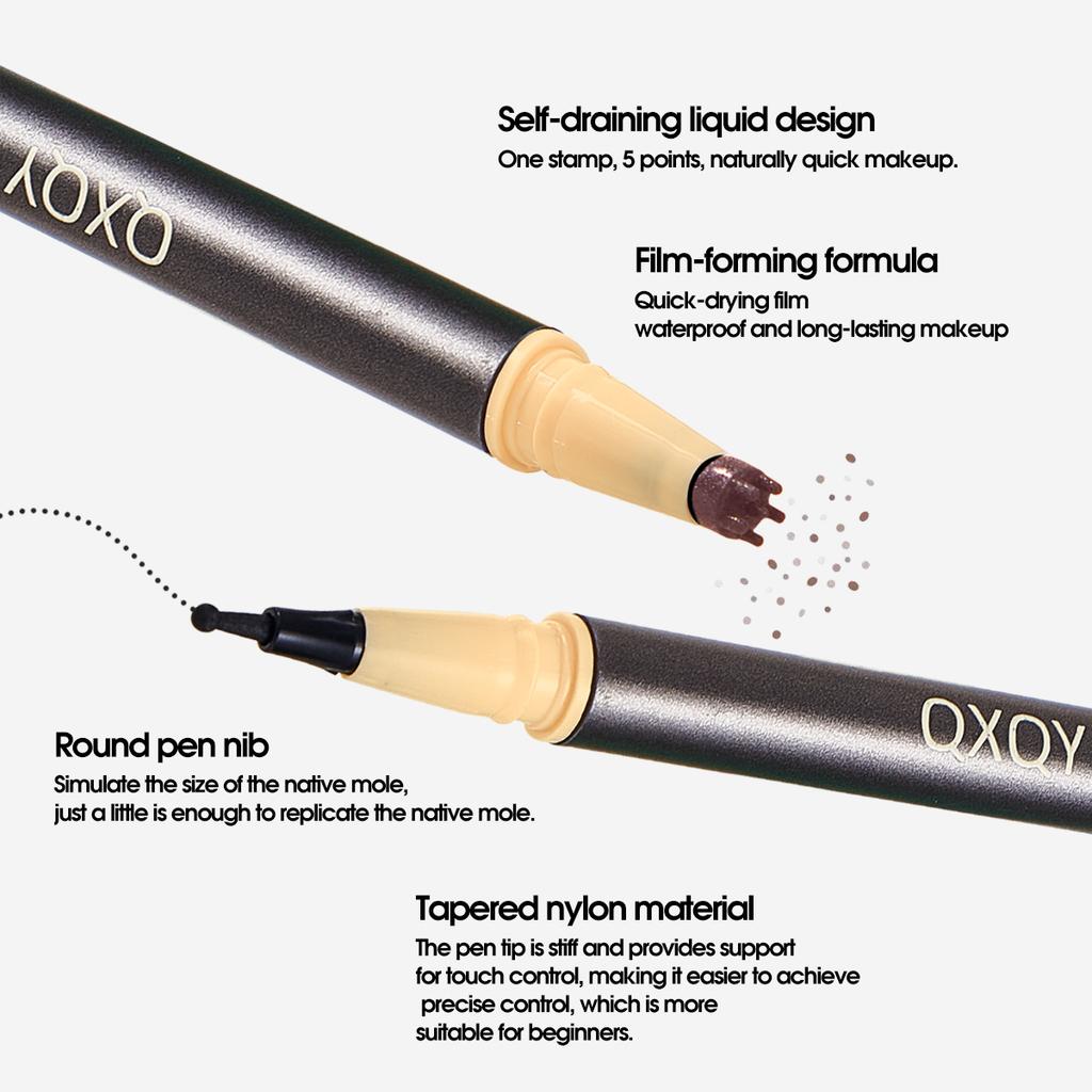 QXQY Double-Head Freckle & Beauty-Spot Pen 24h Skin-Tint Waterproof Natural Cute Sun-Kissed Finish
