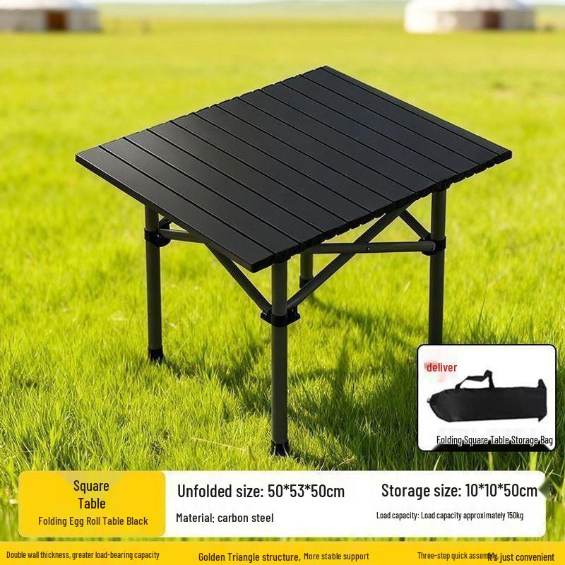 Portable Folding Picnic Table - Roll-Up & Thickened Design for Camping