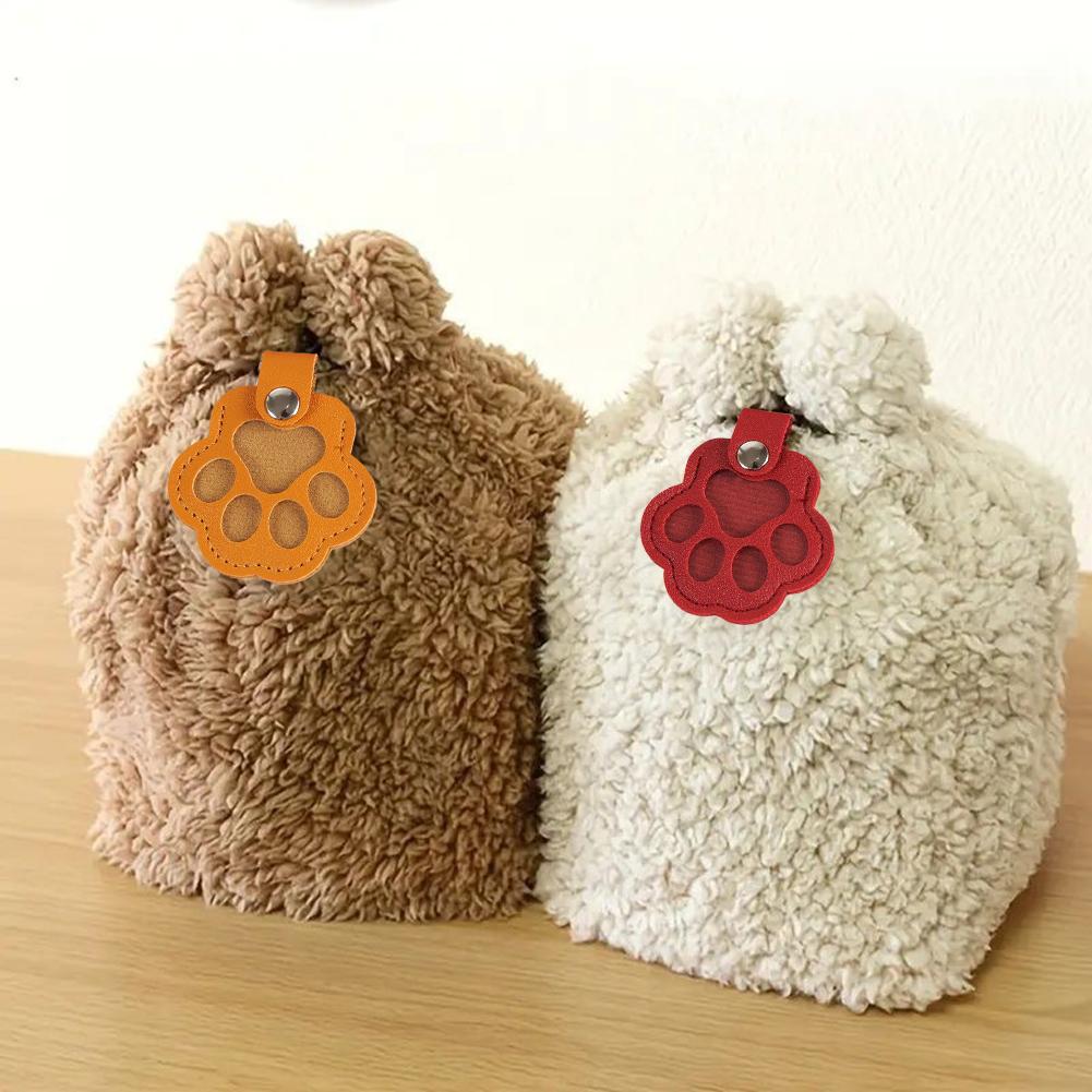 Pet Hair Keepsake Keychain PU Pet Keychains Hair Collector Cute Paw-Shaped Memorial Charm for Men Girls Wallet Women Mobile