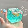 Balle Anti-Stress Squishy Océan Bleu Glaçon Jouet Sensoriel Fidget Montée Lente Coquille à Paillettes Presser Détendre Soulagement du Stress Cadeau Pour Adultes