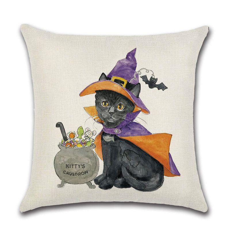Multicolor Halloween Themed Pumpkin Animal Waist Cushion Cover For Vibrant Home Elegance