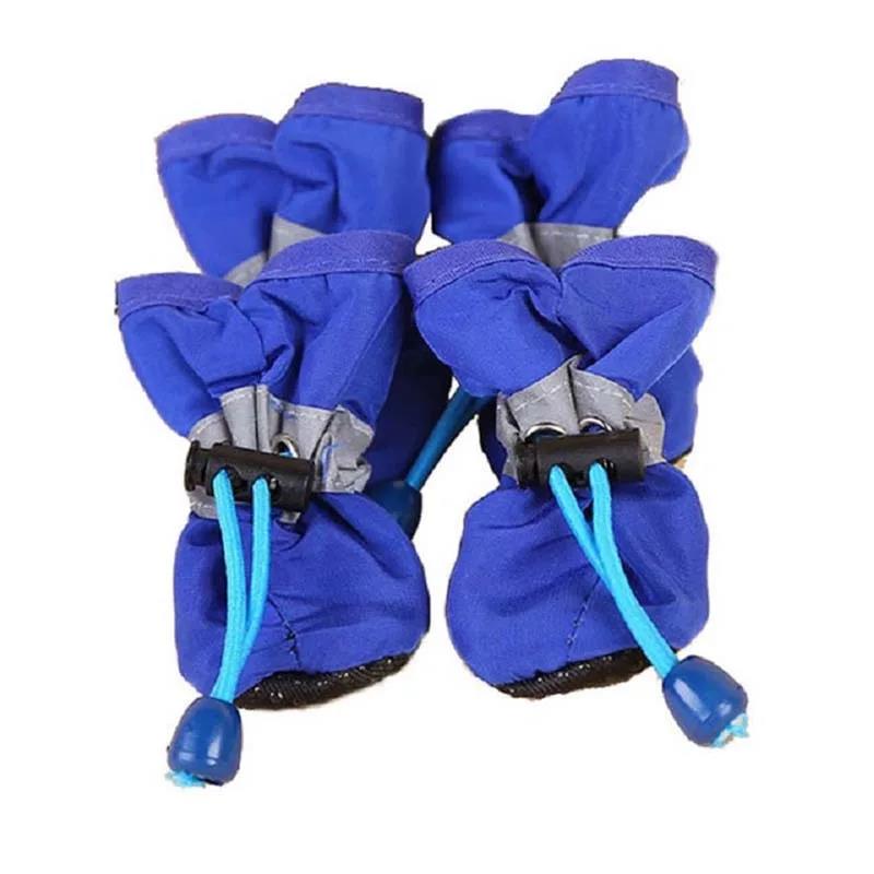 New 4pcs Waterproof Pet Dog Shoes Anti-slip Rain Snow Boot Thick Warm For Small Cats Dogs Puppy Socks Booties