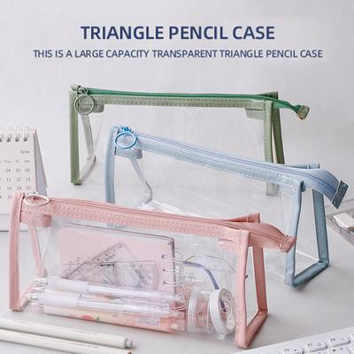 Pvc Transparent Pencil Case Kawaii Waterproof Pencil Bags For Students Stationer