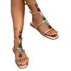 Nový styl Ležérní Gladiátorské Sandály Dámské Letní Barevný Drahokamový Pásek Otevřená Špička Ploché Boty Římské Sandály Zapatos De Mujer