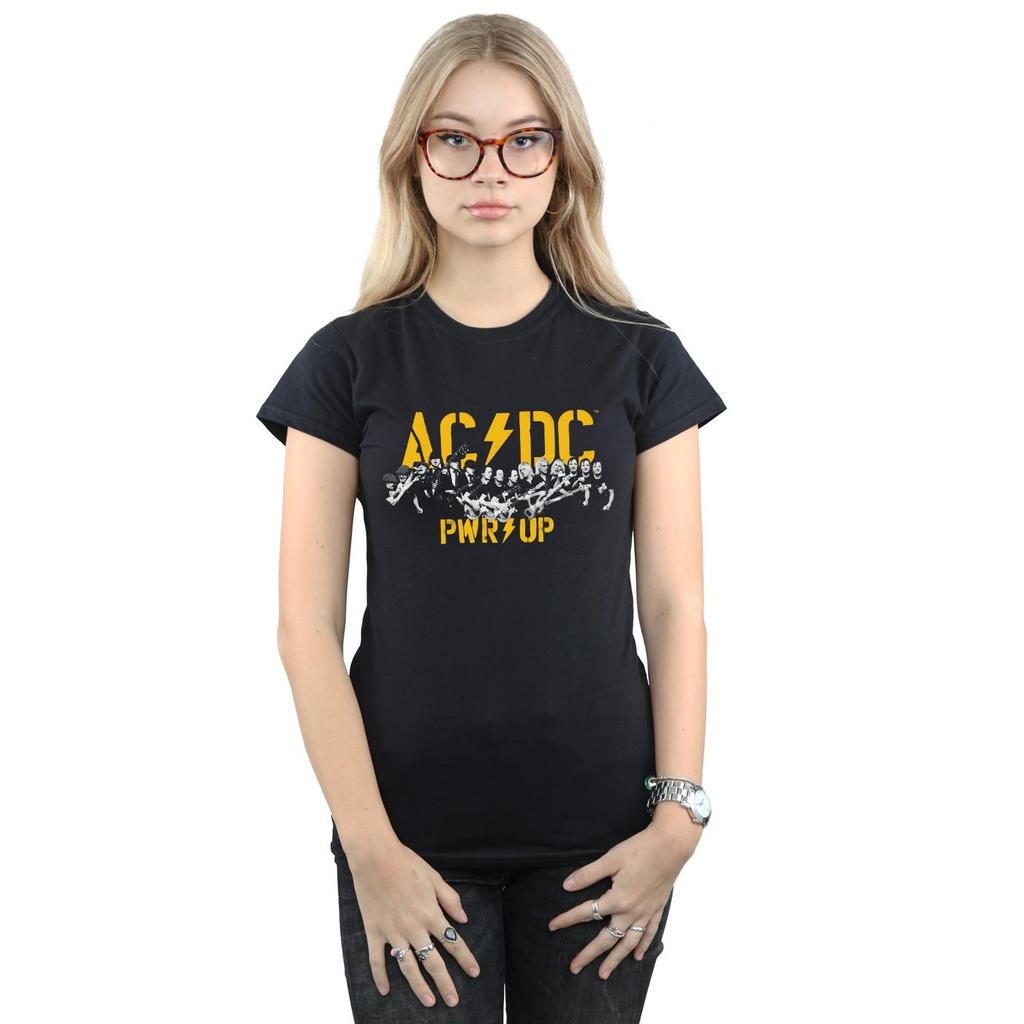 AC/DC Camiseta de algodón PWR UP Portrait Motion para mujer/señoras