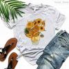 Van Gogh T Shirt Sunflower Vangogh Vintage Art Shirt Harajuku Style Aesthetic Female Short Sleeve T-shirt Clothe