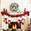 Red Reindeer Snowflake Plush Christmas Stockings - Festive and Cute Holiday Ornaments