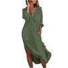 Nuova Lunga Camicia Vestito Casual Larga Spaccata Primavera Estate Donna Taglie Forti Moda Elegante Tasche Monocolore Vestiti da Festa Sottile Abbigliamento da Ufficio Donna