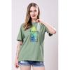 Women’s Loose Fit Printed Oversized Cotton Blend Breathable T-Shirt Pack of 2