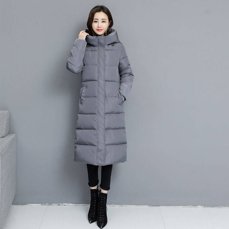 Autumn and winter down cotton-padded clothes women's medium and long slim-fitting large-size long knee-length cotton-padded clothes women's jackets