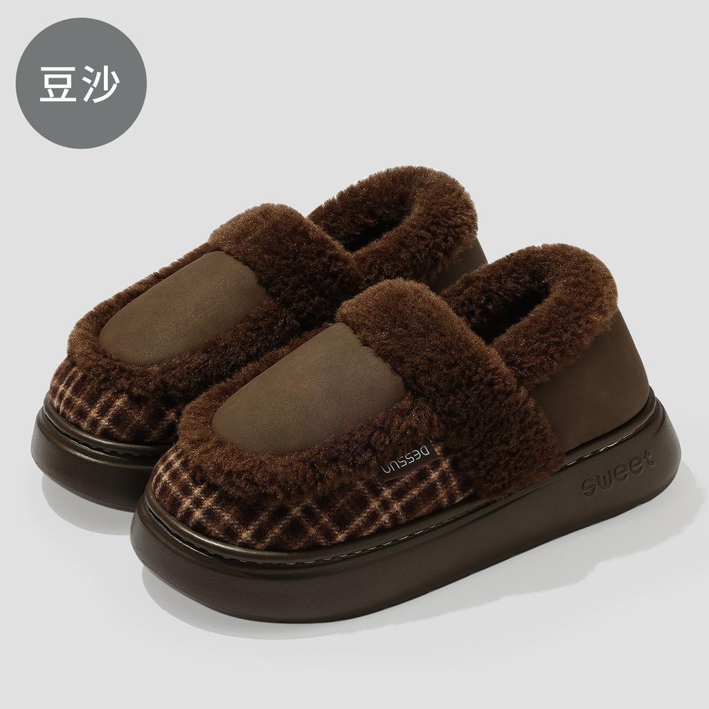 Schleife Baumwollpantoffeln Winter Cartoon Tasche und Baumwollmopp warme Plüsch rutschfeste weiche Sohle Baumwollpantoffeln