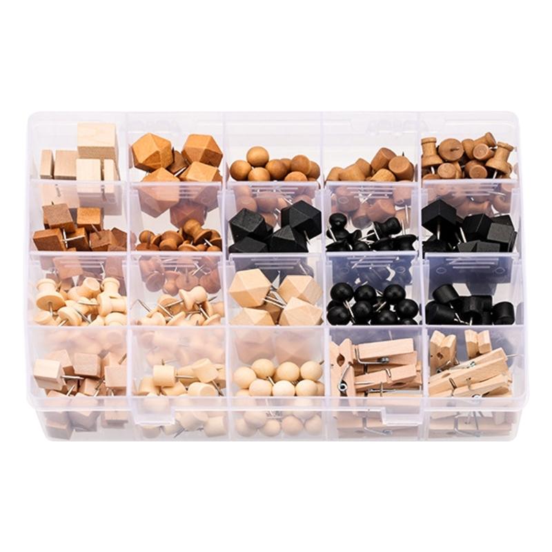 Wood Push Pin Cork Board Decorative Thumb Tacks Irregular Shape Map Tacks Marking Pin for Bulletin Board Paper