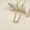 Cubic Zirconia Gold-Plated Cuban Chain Necklace - European American Fashion Statement for Women