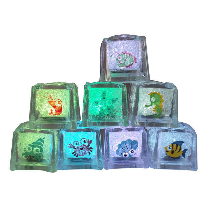 Waterproof Led Ice Cubes Multi Color Flashing Glow In The Dark Light Up For Bar Club Drinking Party Decoration