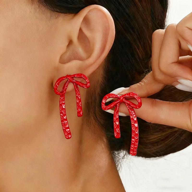Vintage Metal Bow Inlay Zircon Stud Earrings for Women Exquisite Imitation Pearl Bowknot Charms Earrings Fashion Party Jewelry