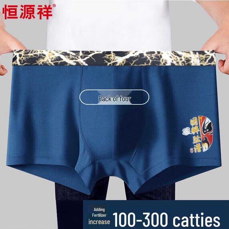 Hengyuanxiang Men s Plus Size Anti-Bacterial Cotton Boxer Briefs 5XL
