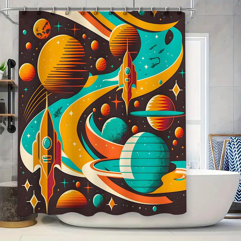 Stellar Space Shower Curtain Cosmic Nebula Design Perfect For Bathroom Decor 3D Printing Waterproof Fabric