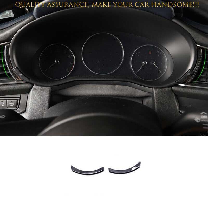 For Mazda CX-30 2020-2023 Black Titanium Dashboard Frame Decor Strip Trim 2PCS