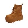 Cowhide version Martin boots children's models in the autumn of 2025 new thick-soled height-increasing and thin small short boots rhubarb boots