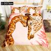 Wild Animal Giraffe Comforter Set Twin King Size Bedding Set for Kids Adults Decor Comforter Quilt Set with 2 Pillowcase 3Pcs