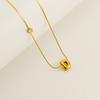 New fashionable cubic zirconia-studded chubby design26Letter pendant necklace, titanium steel, versatile and stylish for women