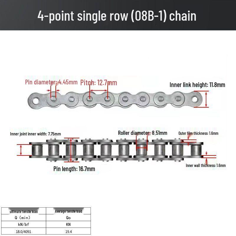 Double Row Industrial Transmission Chain with Single Row Sprocket for Large Chains