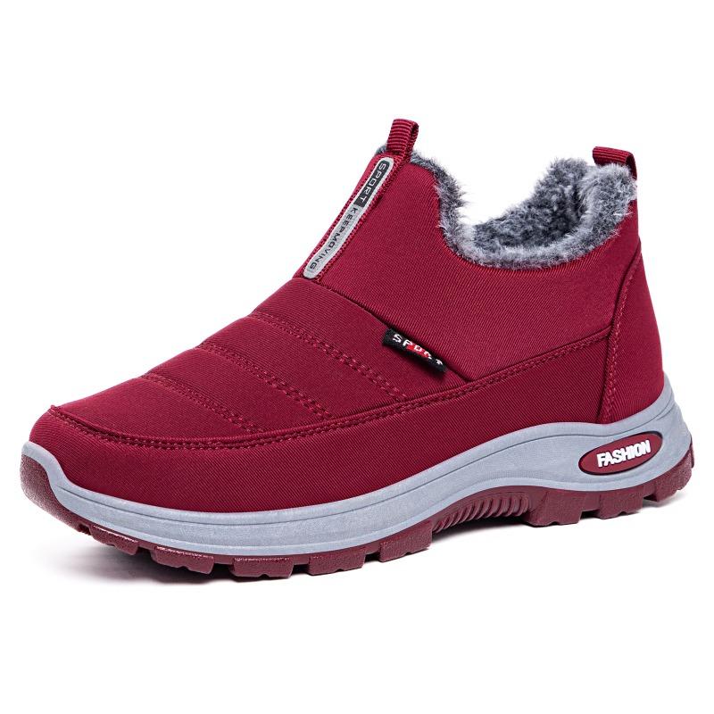 Shoes Women's Cotton Shoes Men's and Women's Snow Boots One Pedal To Keep Warm Middle-aged Mother Shoes Fleece Thickened Women's Short Boots