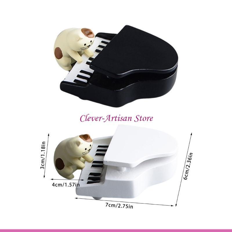 E06B Resins Cats Musician Sculptures Ornaments Set for Photography and Table Decors