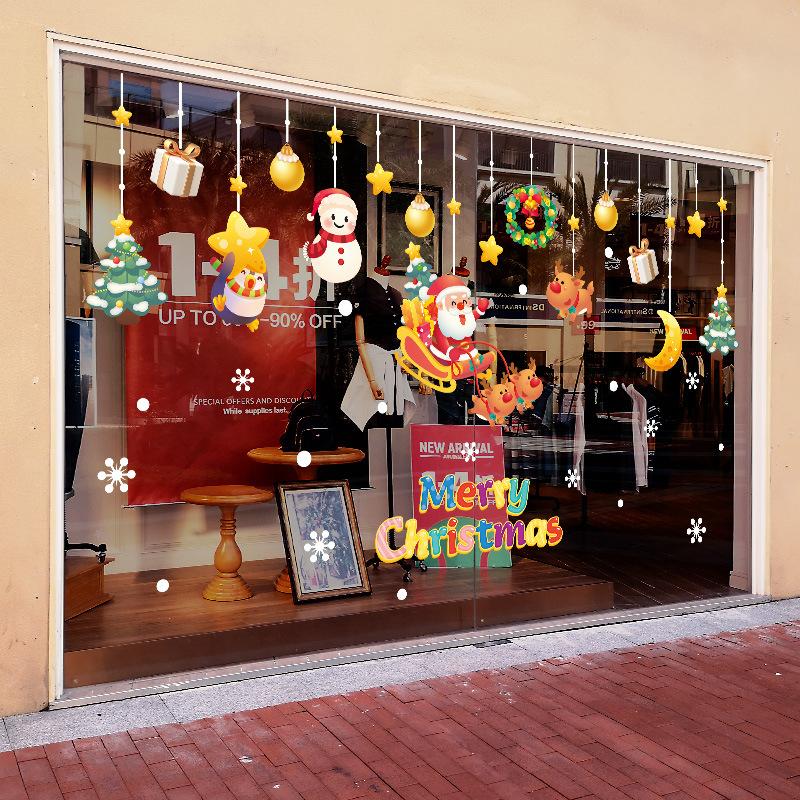 Christmas Window Stickers Christmas Wall Sticker Kids Room Wall Decals Merry Christmas Decorations For Home New Year Stickers