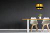 CEILING HANGING LAMP, GOLDEN LAMPSHADE, LED