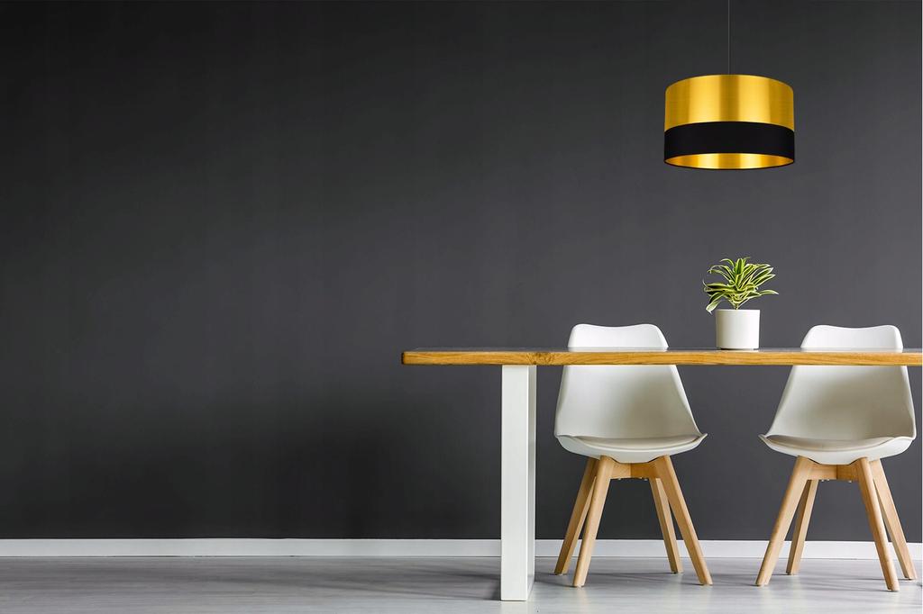 CEILING HANGING LAMP, GOLDEN LAMPSHADE, LED