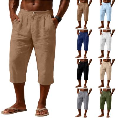 Pantaloni a gamba dritta cropped sportivi e casual da uomo