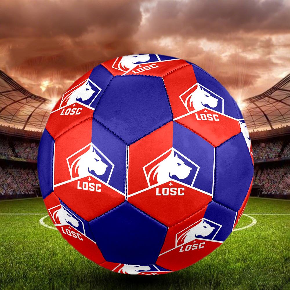 LOSC Lille Indoor Soccer Ball Colorful All Ages Size 5 Machine Stitched PVC Competition Ready Durable High-Bounce