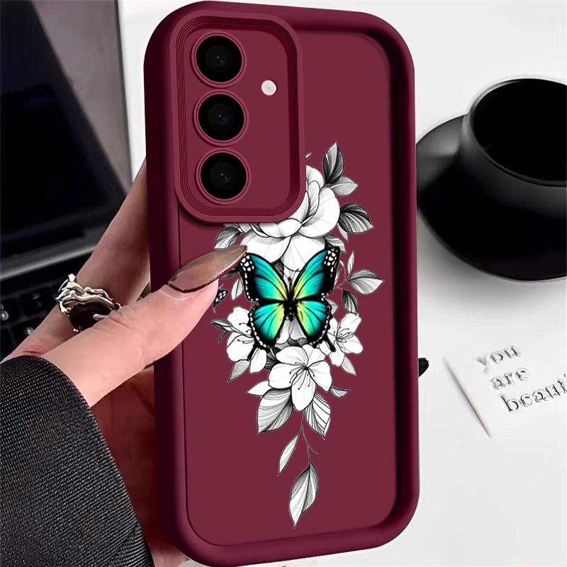 

Чехол для Samsung Galaxy S24 S21 FE S25 S24 S23 S22 Ultra A56 A55 A54 A16 A15 A35 A25 5G Очаровательный чехол для телефона из ТПУ с принтом бабочек Galaxy S23+