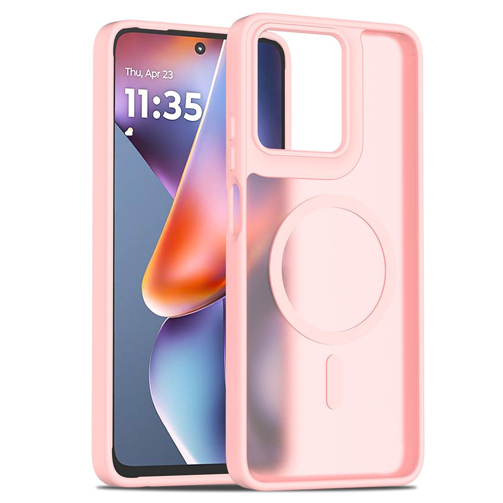 Magnetyczne etui na telefon o fakturze skóry dla Motorola Moto G Play 2026 Power 5G 2025 Magsafe Bezprzewodowe ładowanie Ramka TPU Plastikowy tylny panel