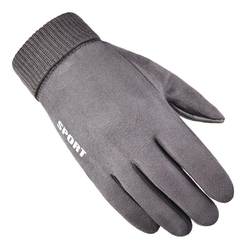 Căprioară cu nervuri, bărbați și femei, cupluri, căldură de iarnă, ecran tactil, ciclism în aer liber, scurgeri, două degete și jumătate de degete, mănuși îngroșate de pluș